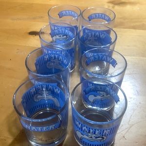 Vintage short Cerve glasses from Italy. Set of 8 glasses. Made in Italy.